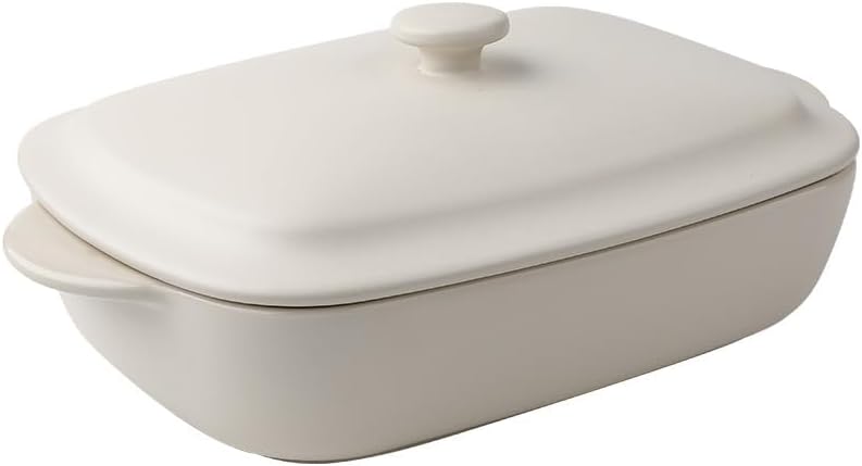 TUSIMI Ceramic Casserole Dish with Lid,33oz Covered Rectangular Baking Dish with Lid,Deep Casserole Cookware Bakeware,Oven Safe and Dishwash Safe - Image 2